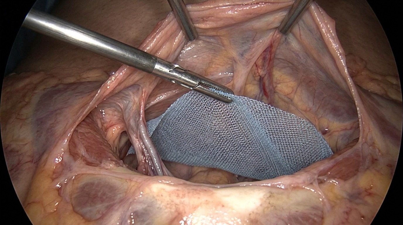 Malla de hernia biocompatible
