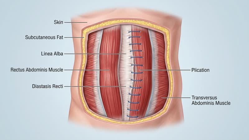 Plicatura y Corrección de Diástasis de Rectos
